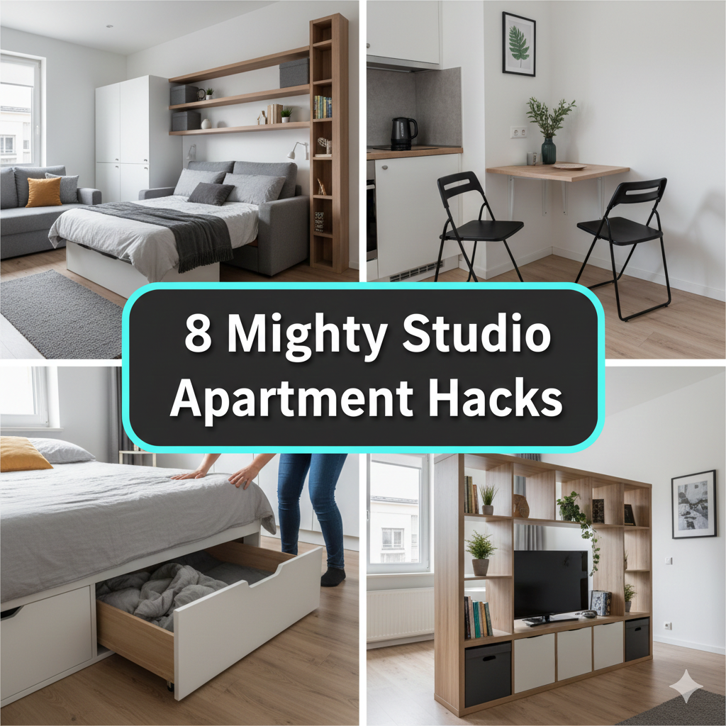 8 Mighty Studio Apartment Hacks For Open Floor Plans