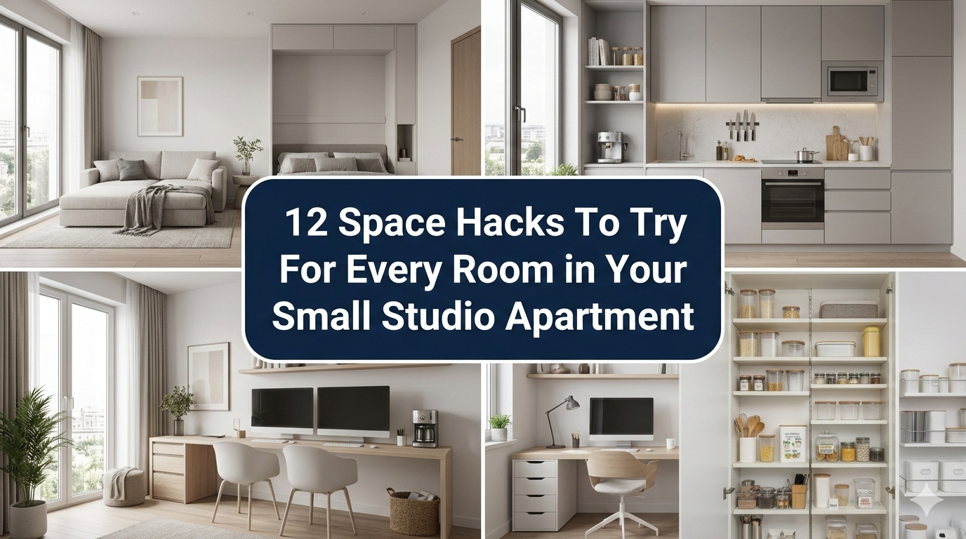 12 Space Hacks To Try For Every Room in Your Small Studio Apartment