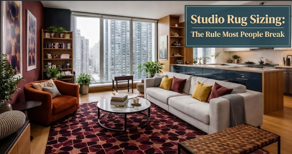 Studio Rug Sizing: The Rule Most People Break